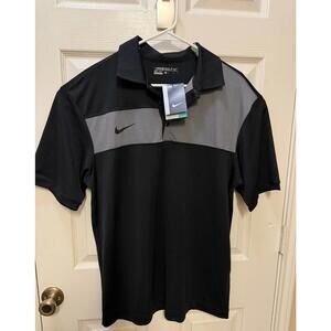 Nike Golf Dri-FIT Tour Polo Shirt Men’s M Black Grey NWT